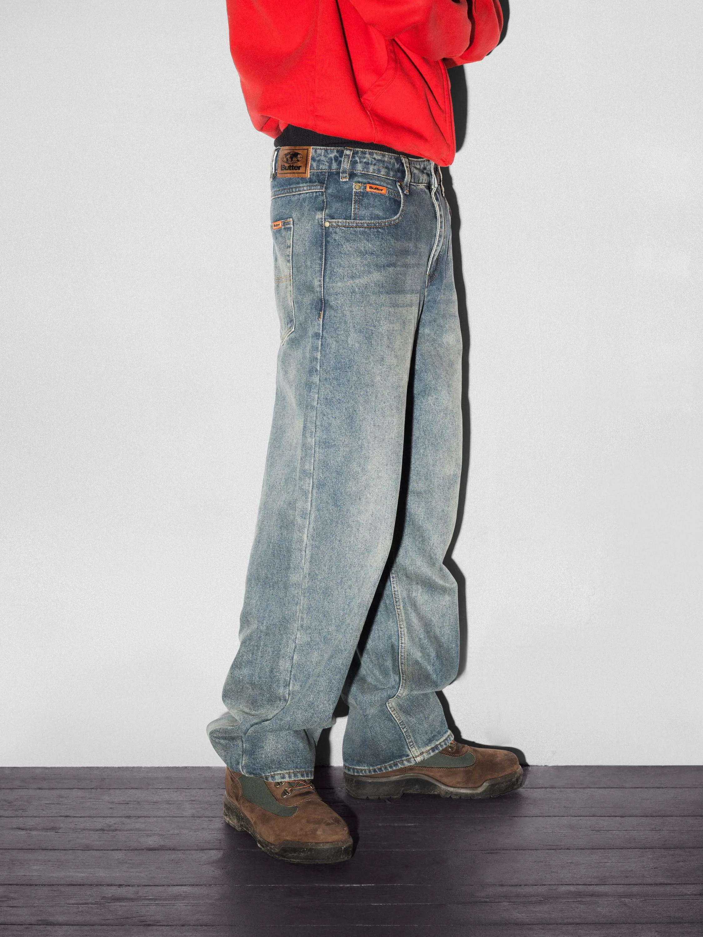 Relaxed Denim Jeans, Distressed Mid Blue sold by Butter product image thumbnail 4