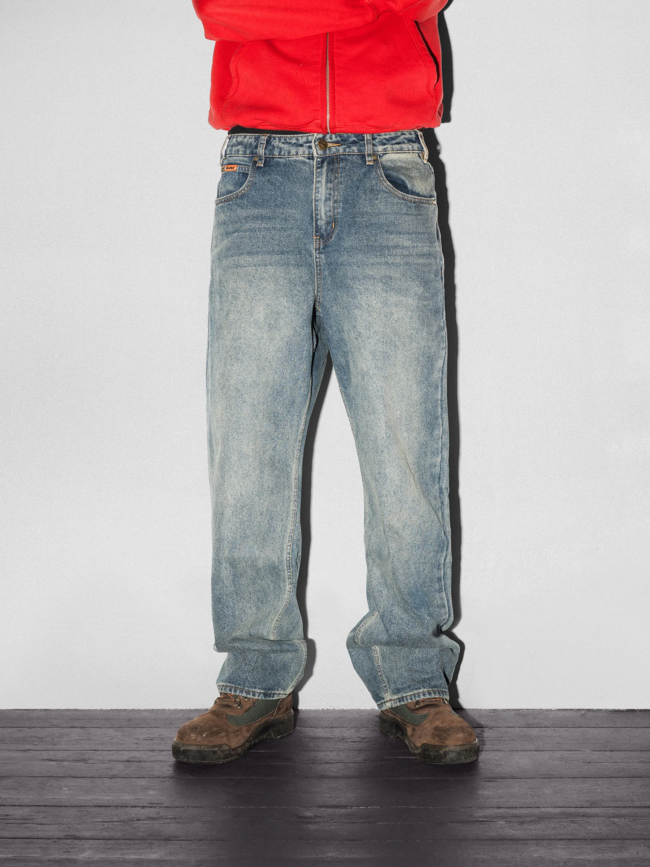 Relaxed Denim Jeans, Distressed Mid Blue sold by Butter product image thumbnail 3