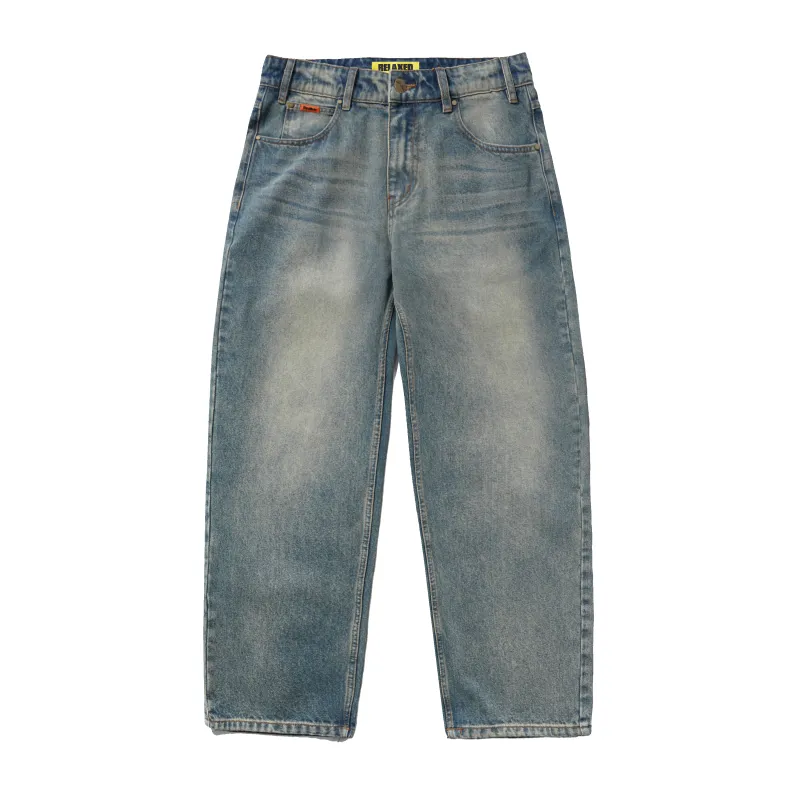 Relaxed Denim Jeans, Distressed Mid Blue made by Butter