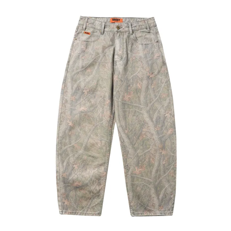 Baggy Denim Jeans, Forest Camo made by Butter
