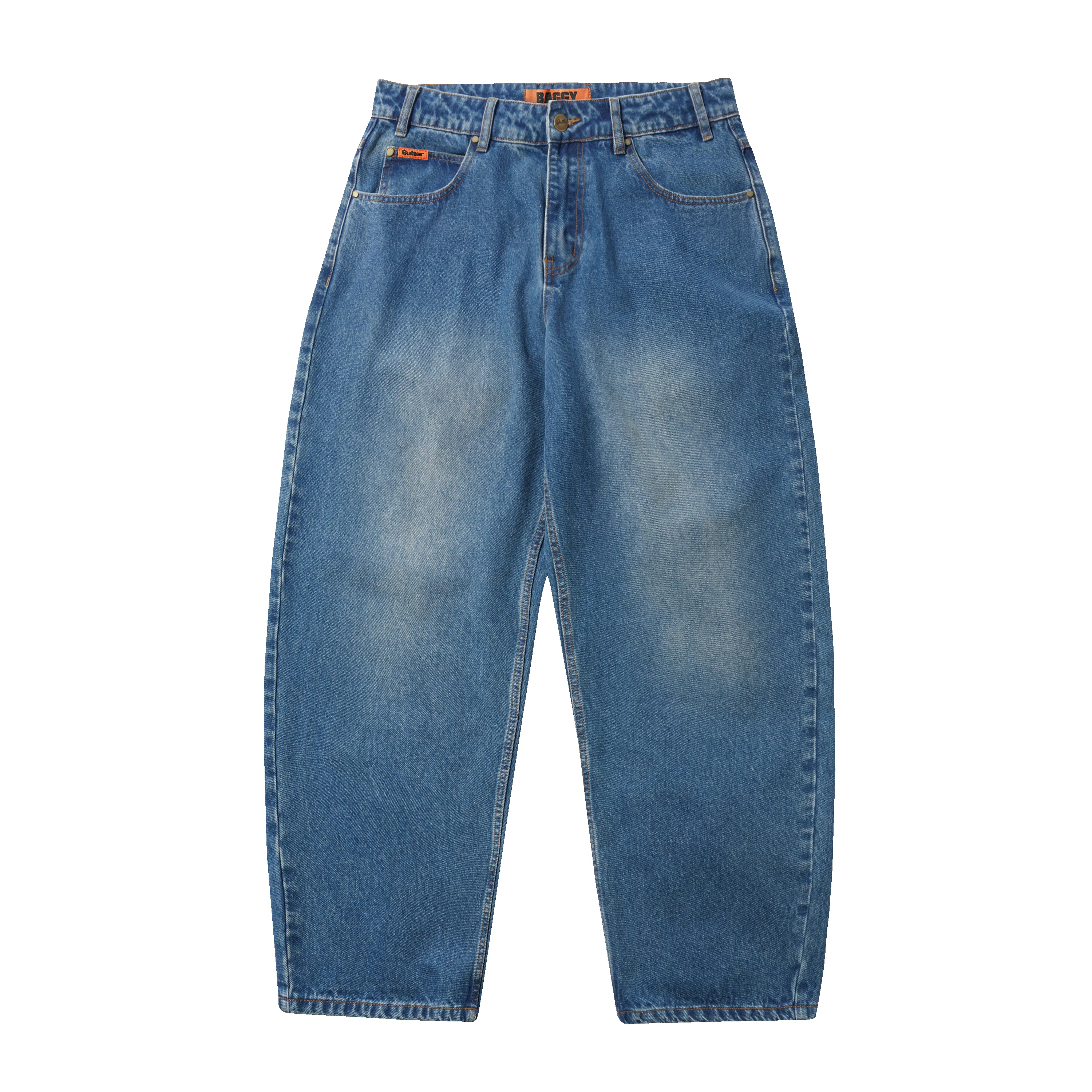 Baggy Denim Jeans, Distressed Indigo sold by Butter