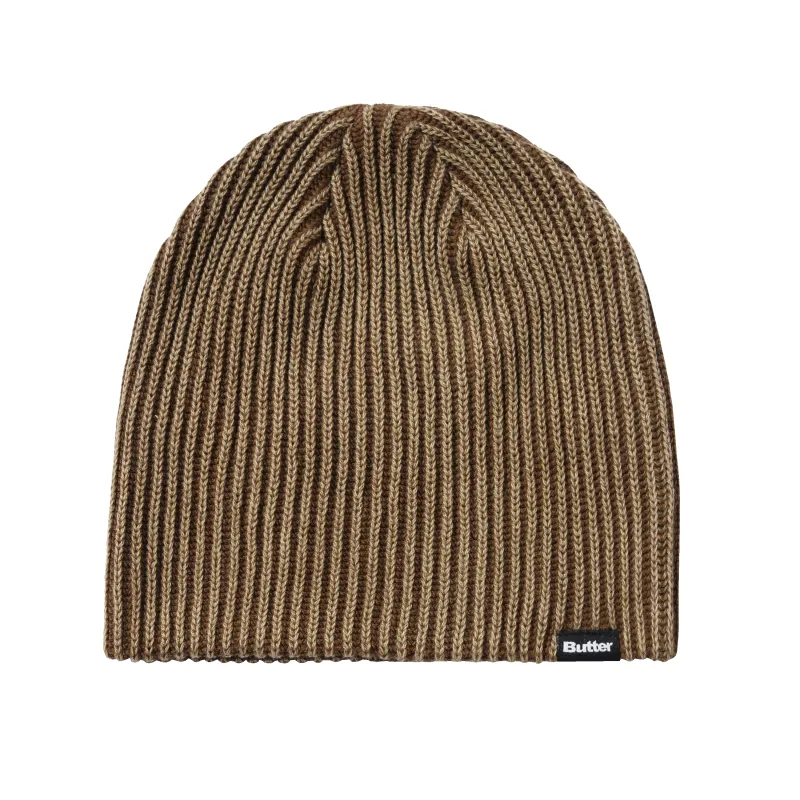 Ribbed Skully Beanie, Washed Brown made by Butter