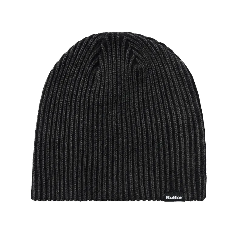 Ribbed Skully Beanie, Washed Black made by Butter