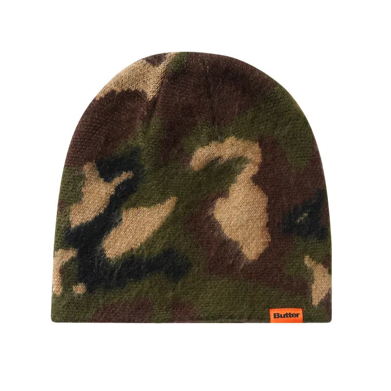 Mohair Skully Beanie, Woodland Camo made by Butter