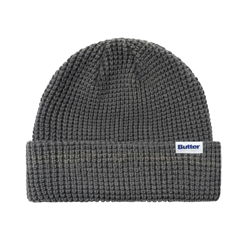 Distress Waffle Beanie, Grey made by Butter