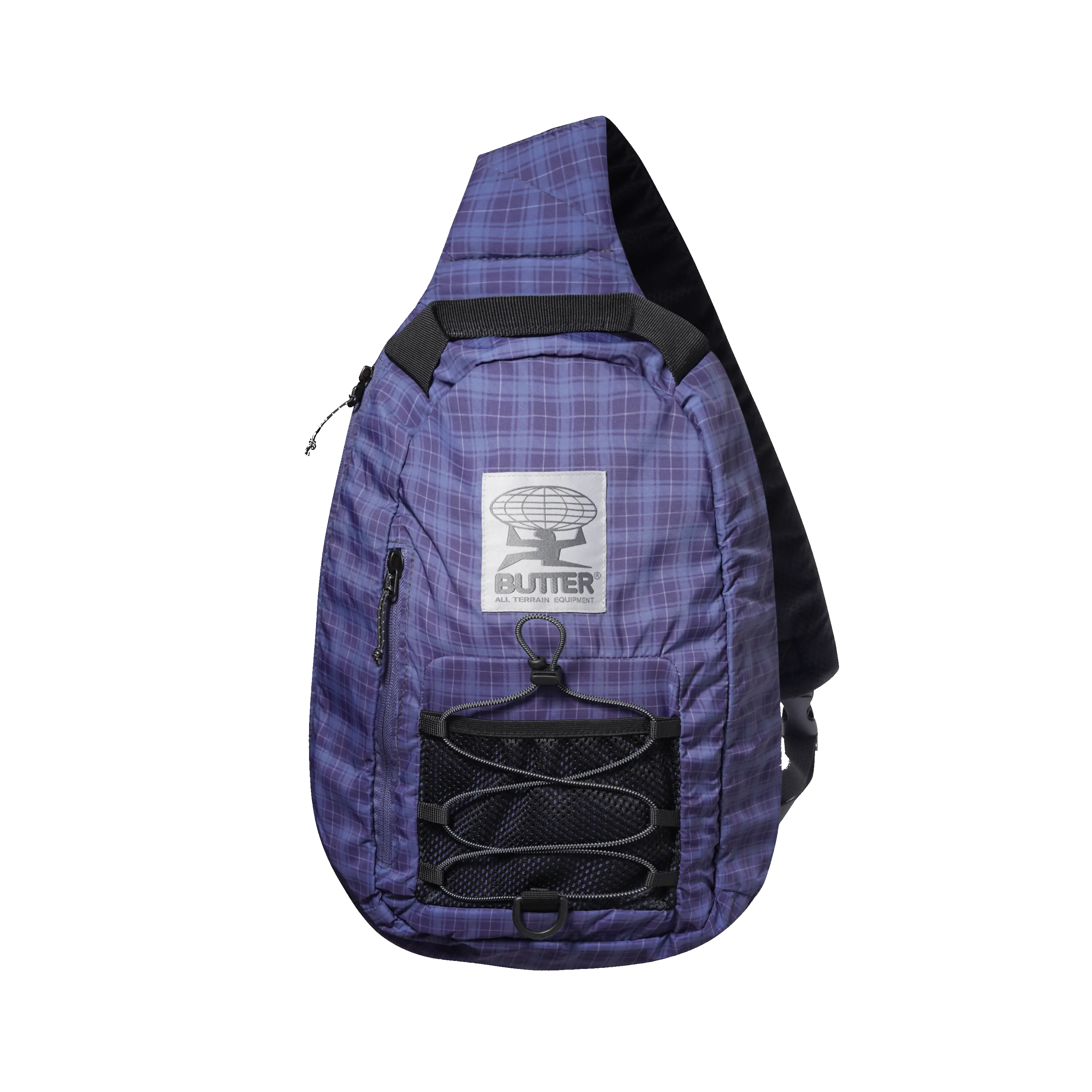 Express Shoulder Bag, Navy Plaid sold by Butter