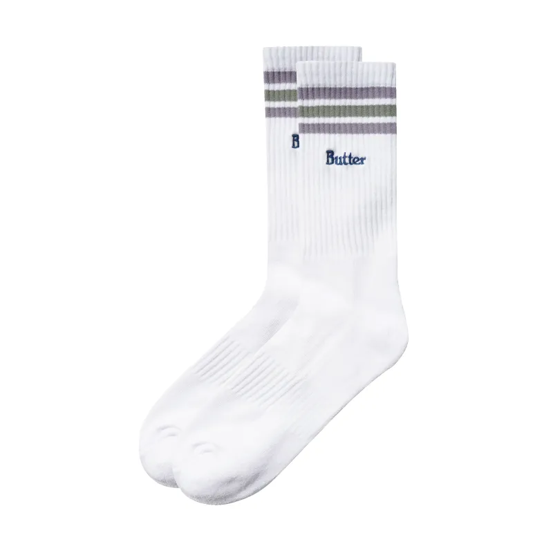 Stripe Socks, White made by Butter
