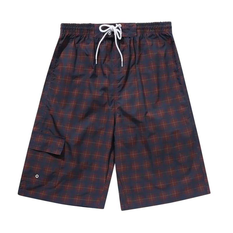 Amplify Boardshorts, Maroon Plaid made by Butter