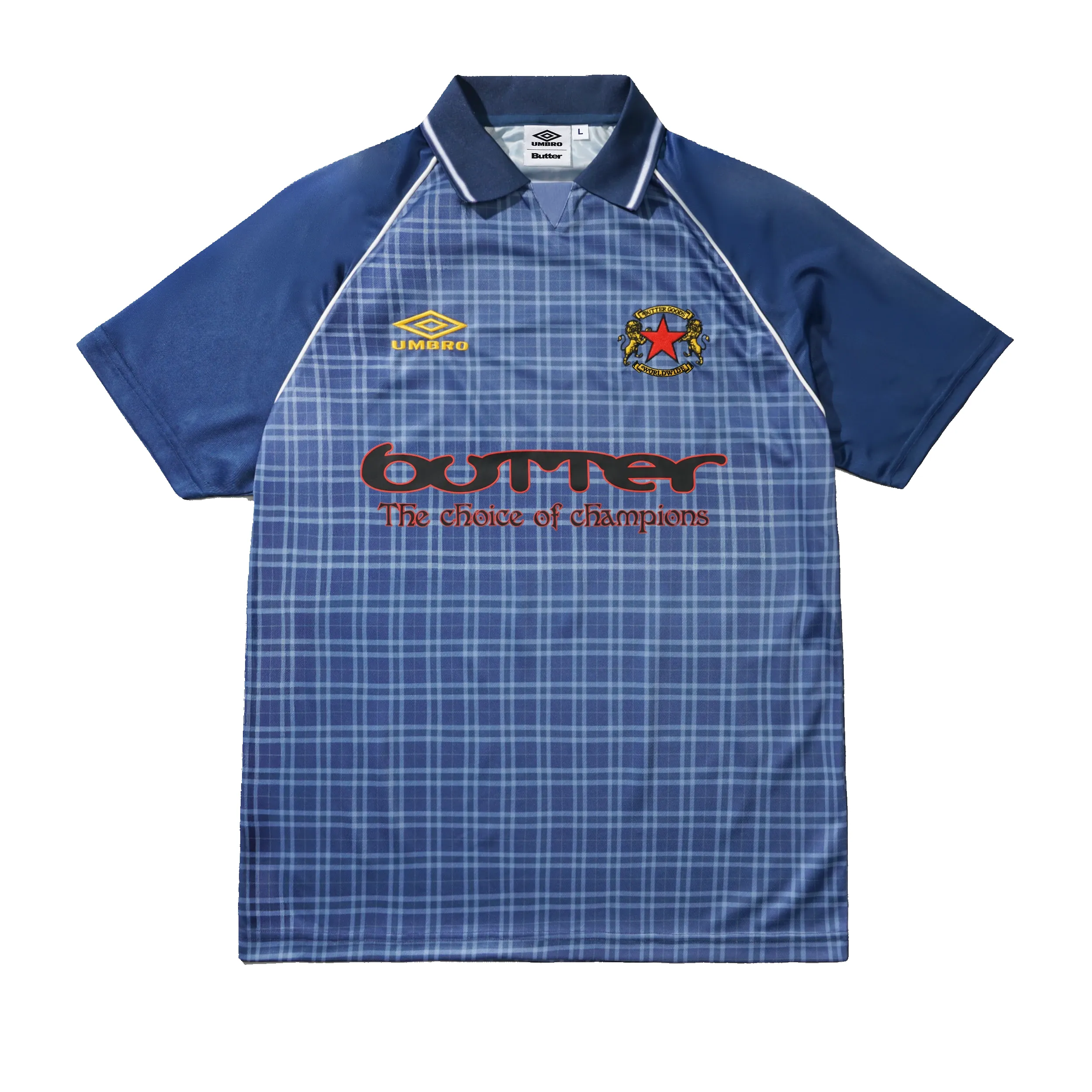 Plaid Jersey, Navy / Slate sold by Butter