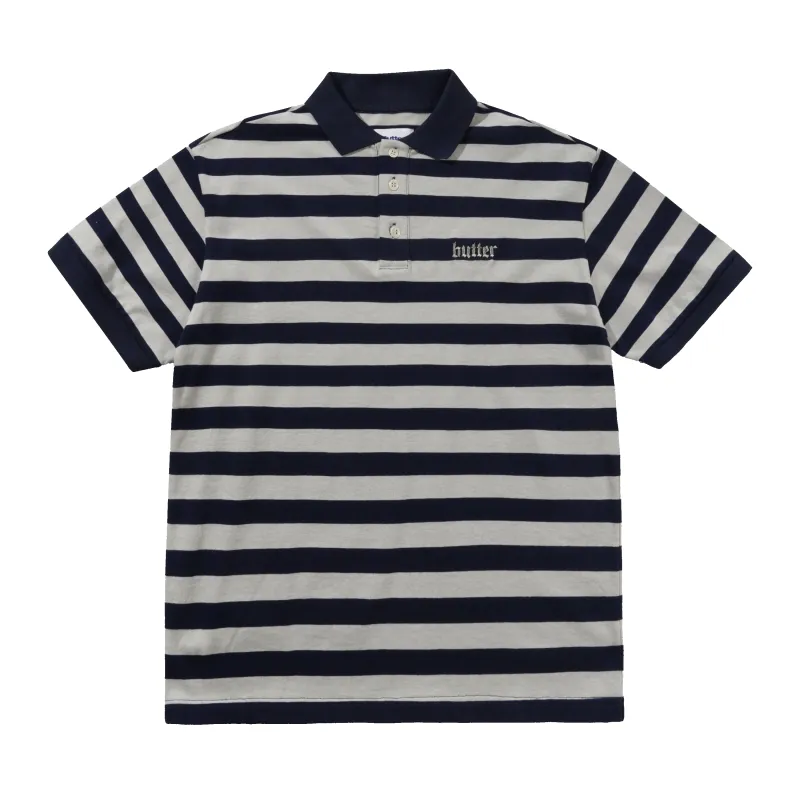 Striped Polo Shirt, Navy / Grey made by Butter