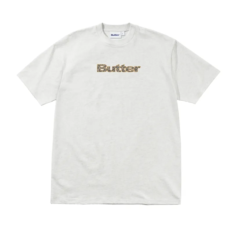 Leopard Print Logo Tee, Ash made by Butter