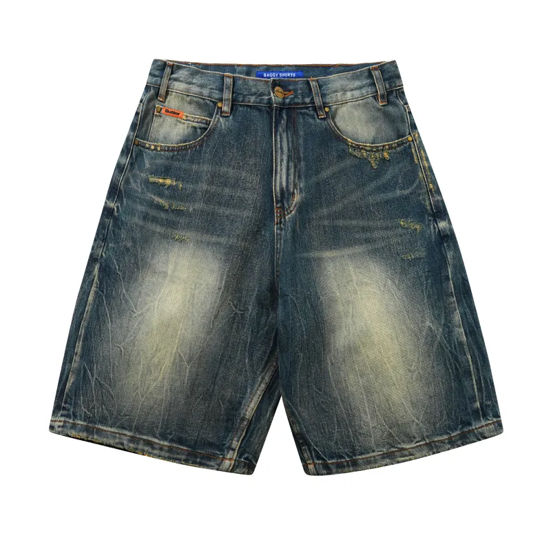Baggy Denim Shorts, Distressed Selvedge made by Butter