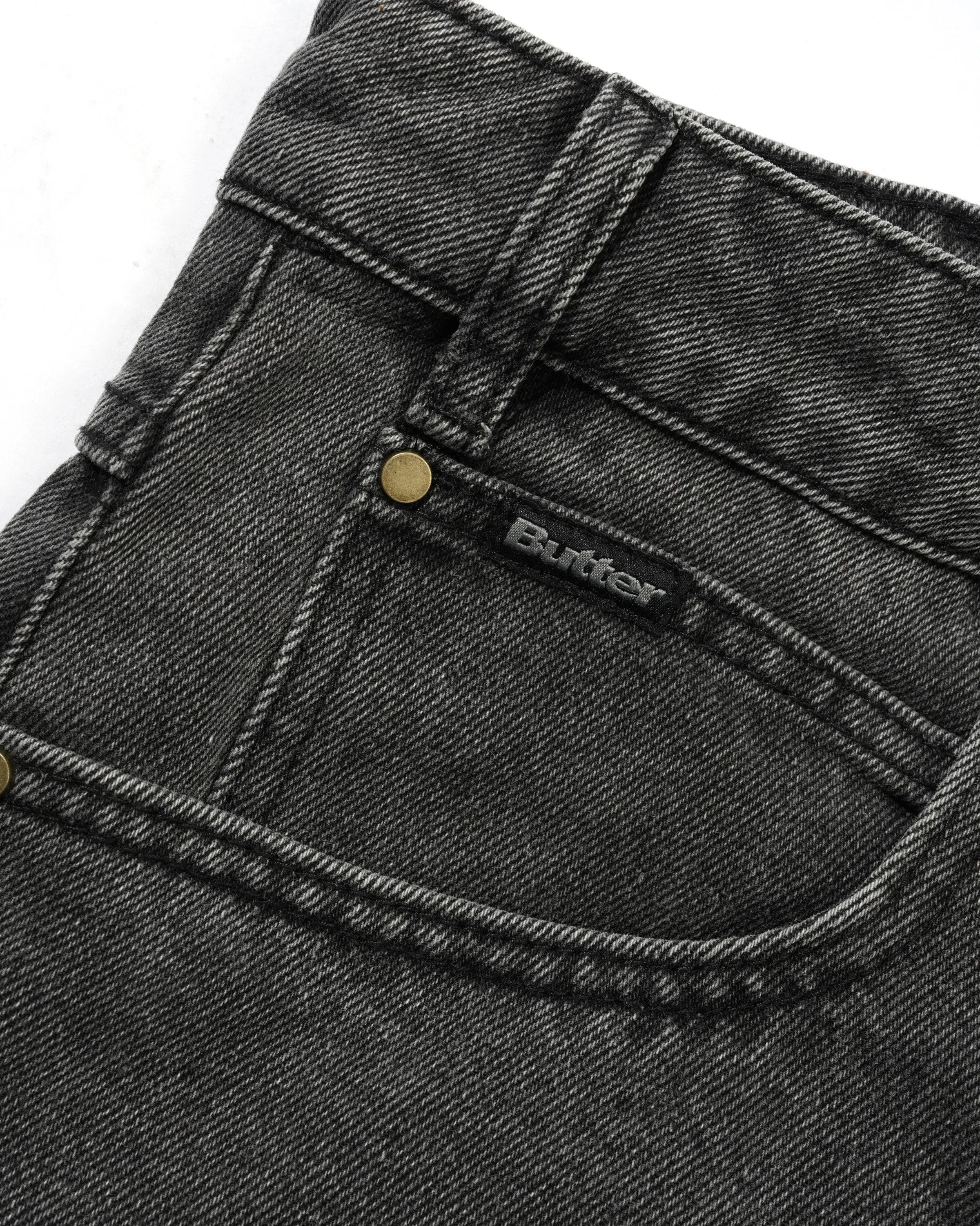Baggy Denim Shorts, Faded Black sold by Butter product image thumbnail 4