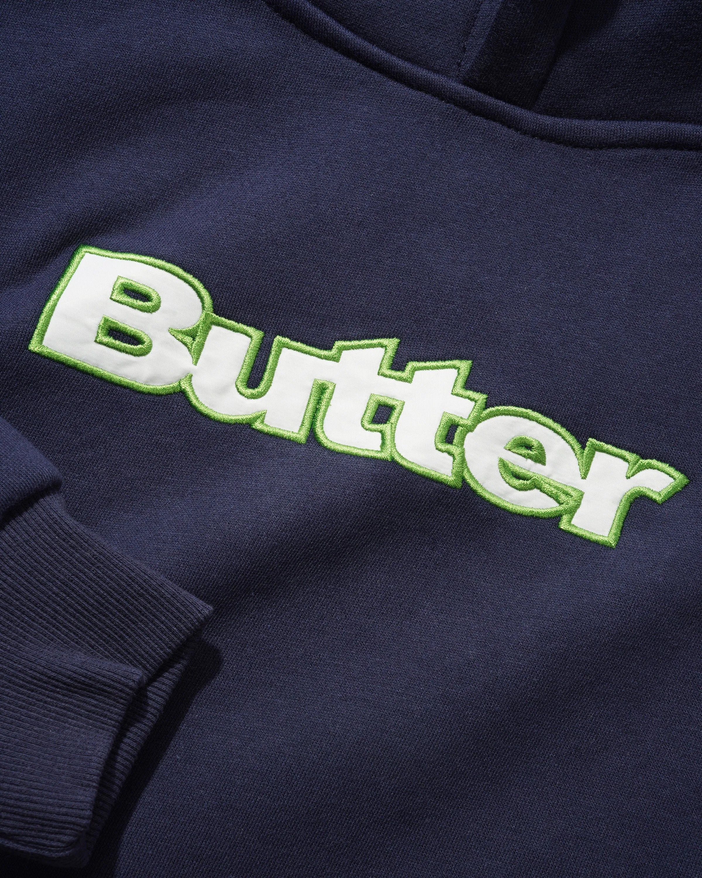 Satin Applique Pullover Hood, Navy sold by Butter product image thumbnail 2