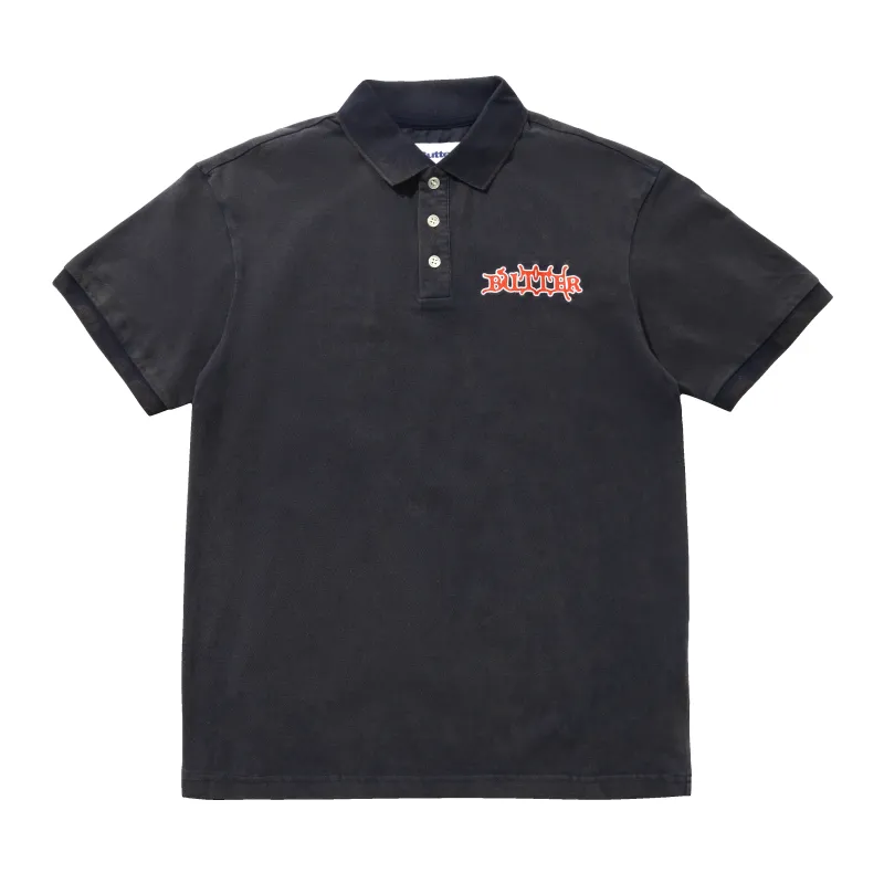 Serif Polo Shirt, Washed Navy made by Butter