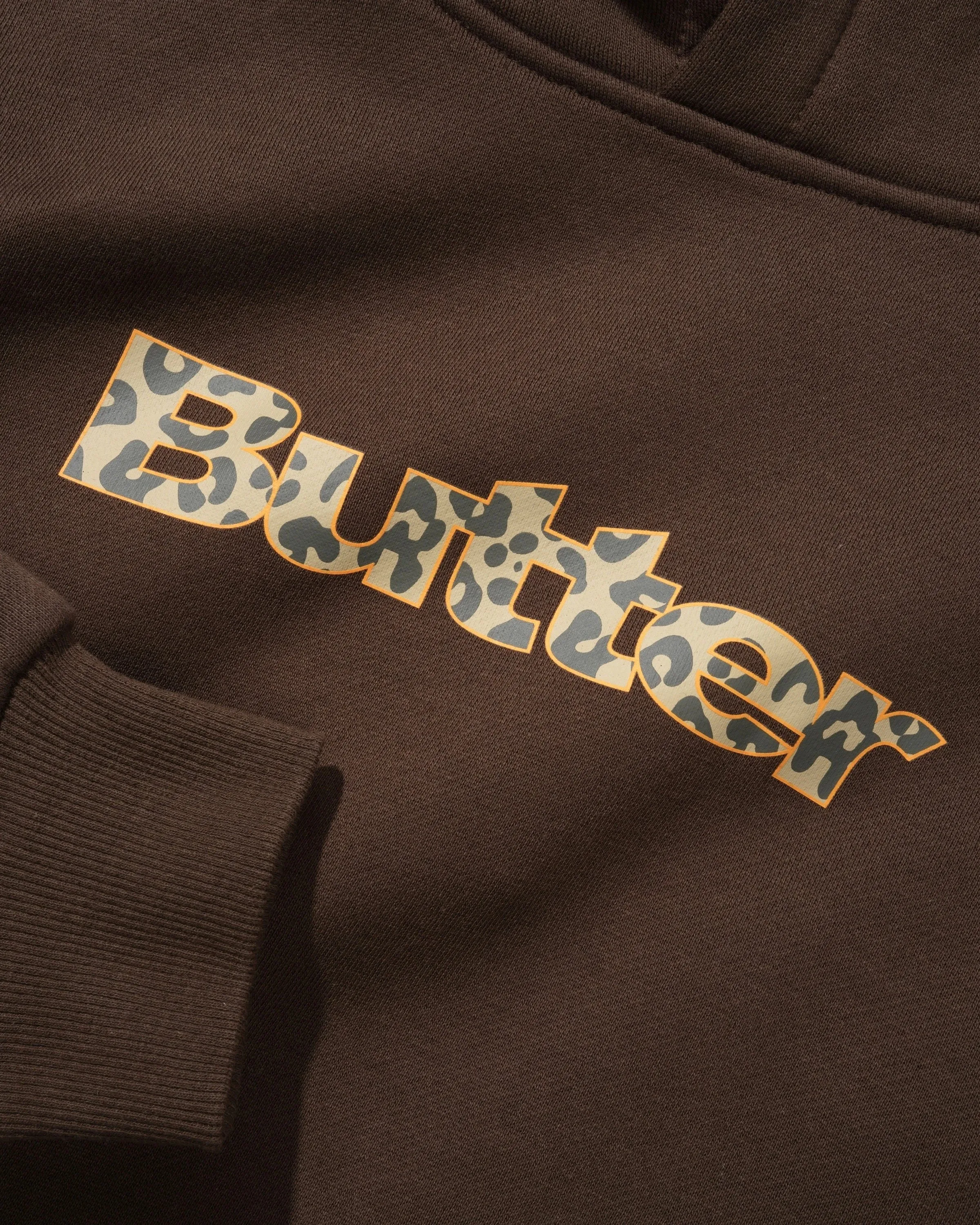 Leopard Print Logo Pullover Hood, Brown sold by Butter product image thumbnail 2