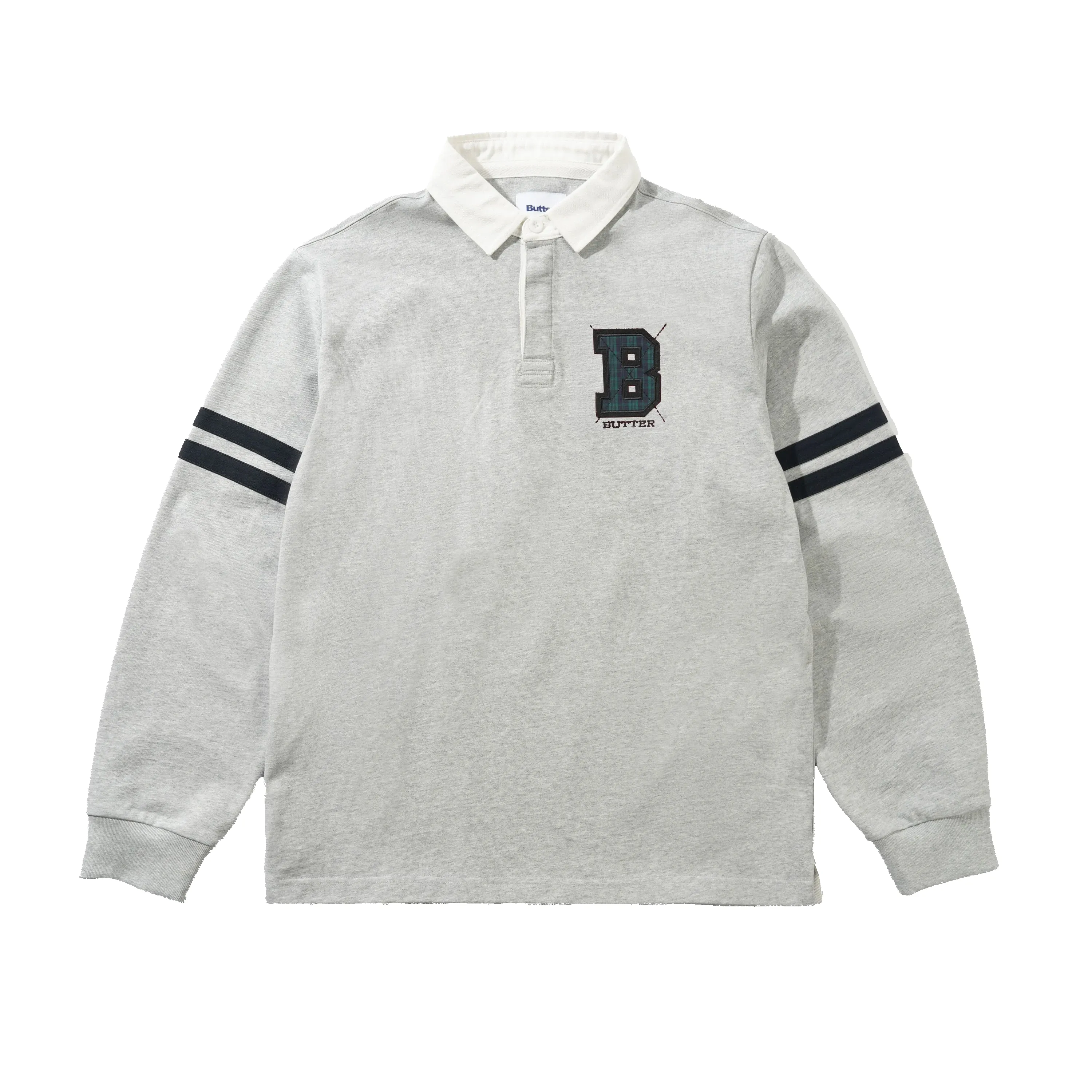 Applique Rugby Polo, Heather sold by Butter