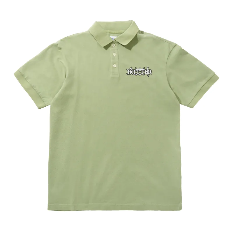 Serif Polo Shirt, Washed Sage made by Butter