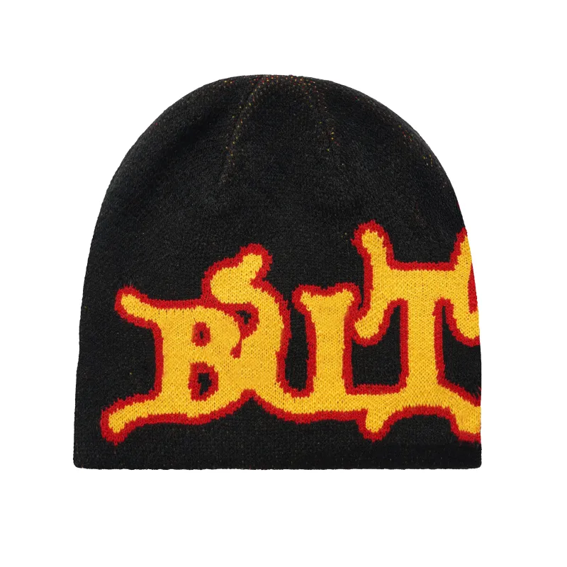 Serif Skully Beanie, Black made by Butter