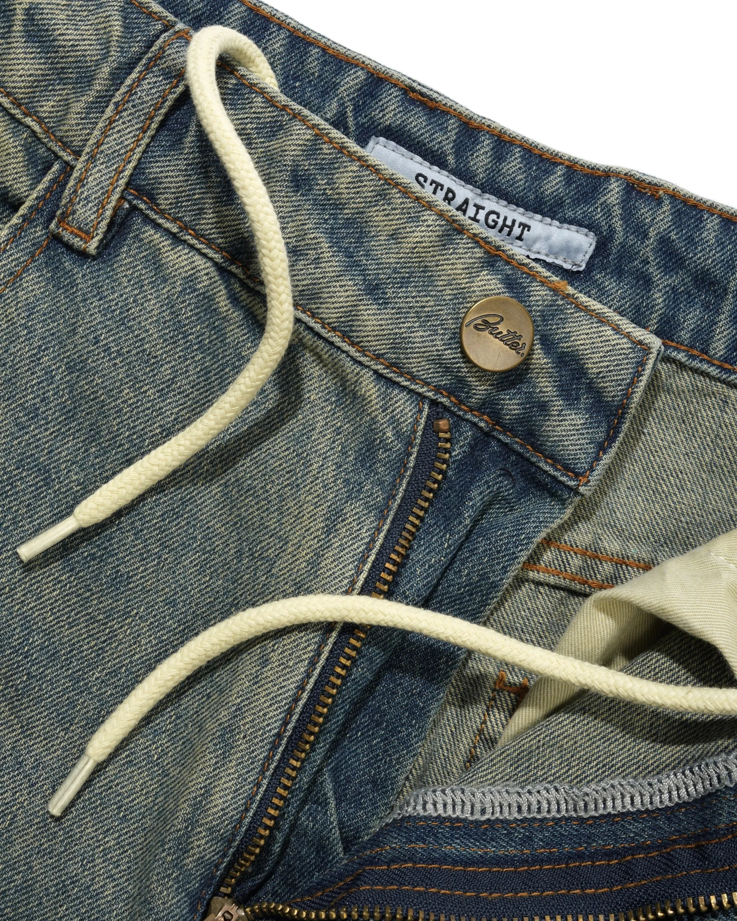 Straight Leg Denim Jeans, Distressed Mid Blue sold by Butter product image thumbnail 3