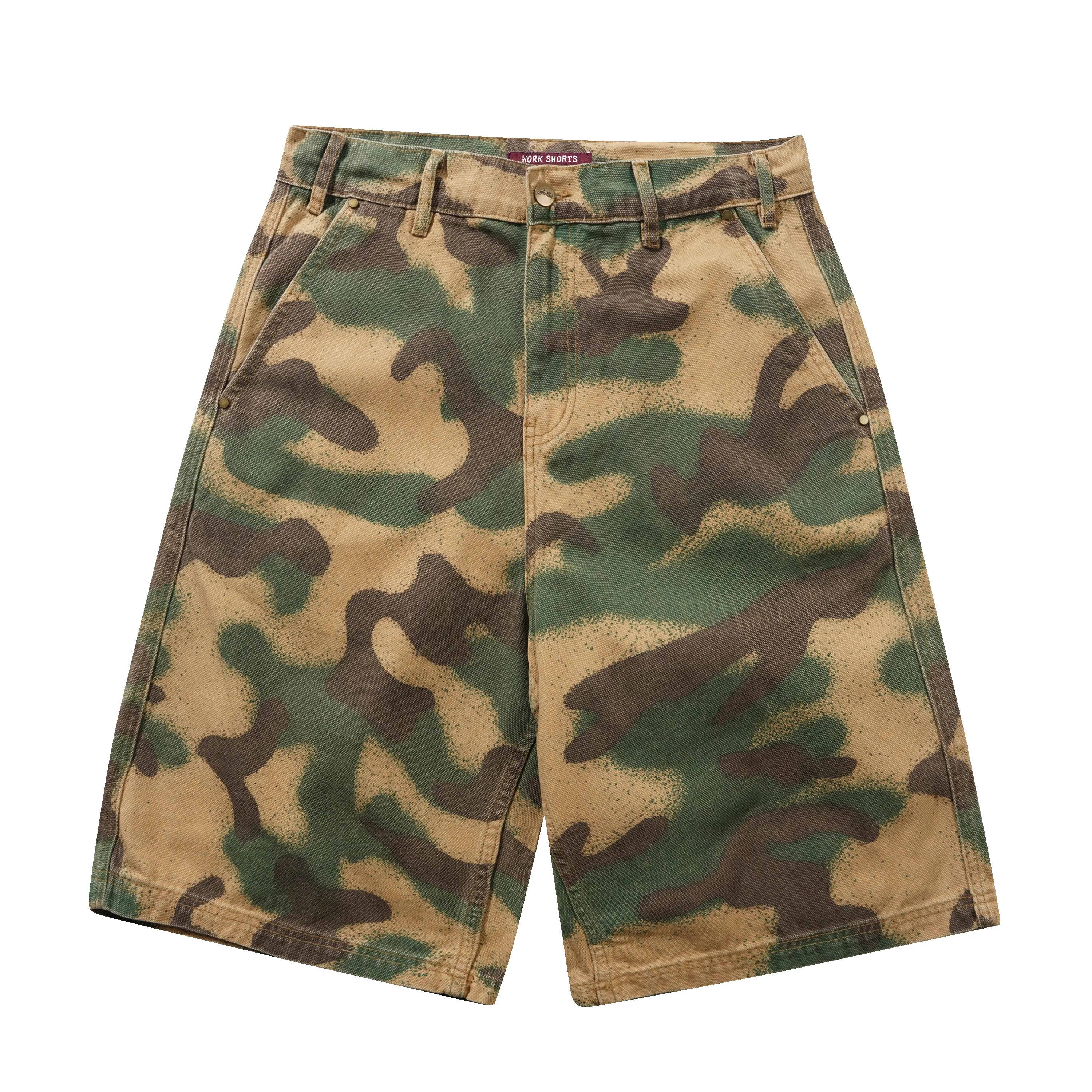 Work Shorts, Spray Camo sold by Butter