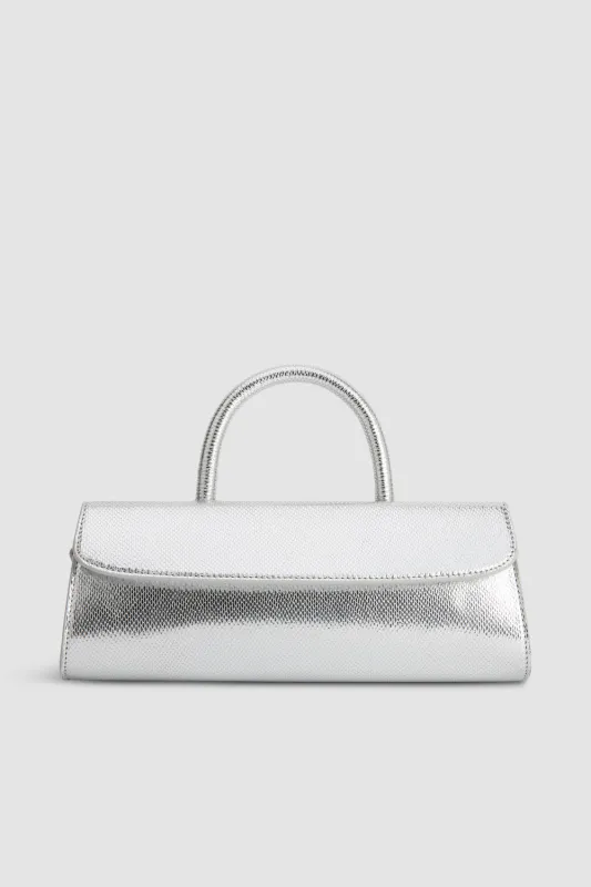 Mini Longa Silver Disco Leather Top-Handle Bag sold by BY FAR