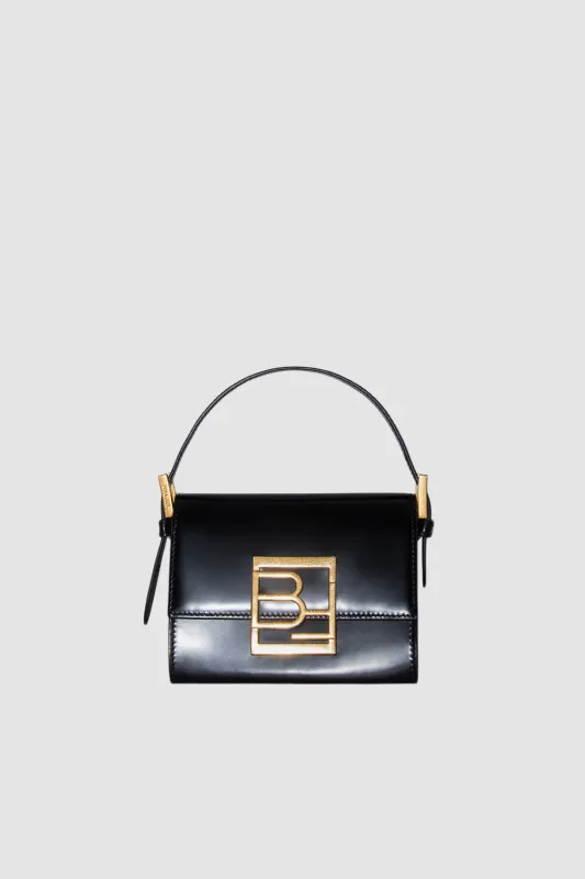 Fran Black Semi Patent Leather Top-Handle Bag sold by BY FAR