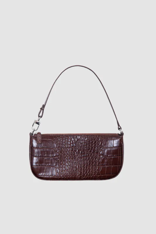 Rachel Nutella Croco Embossed Leather Shoulder Bag sold by BY FAR