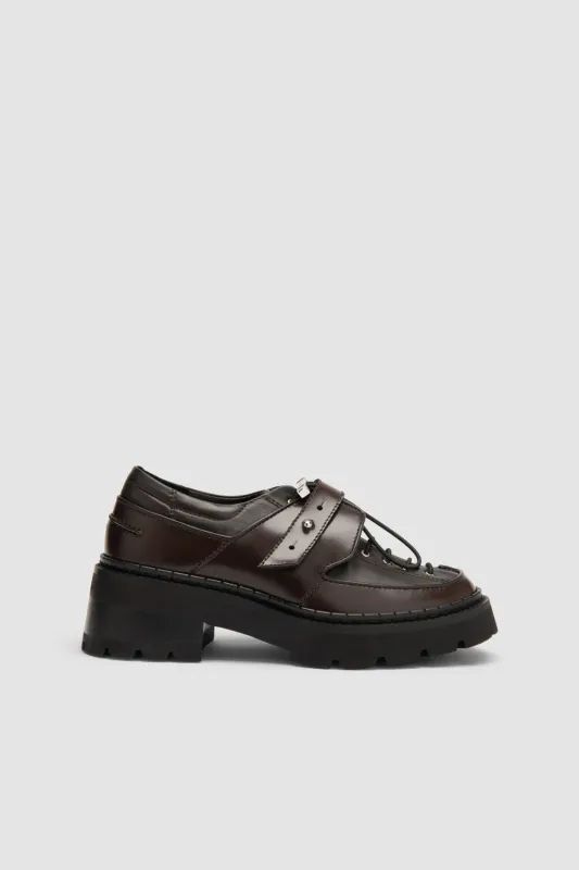 Yaka Creeper Ristretto Semi Patent Leather made by BY FAR