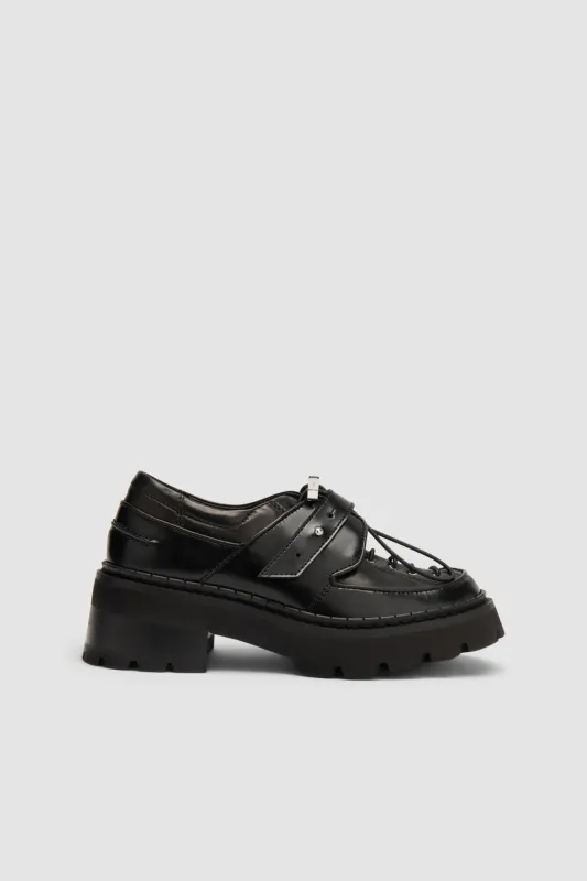 Yaka Creeper Black Semi Patent and Nappa Leather sold by BY FAR