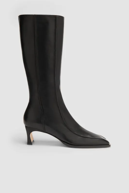 Nieves Black Lamb Nappa Leather Knee-High Boot made by BY FAR