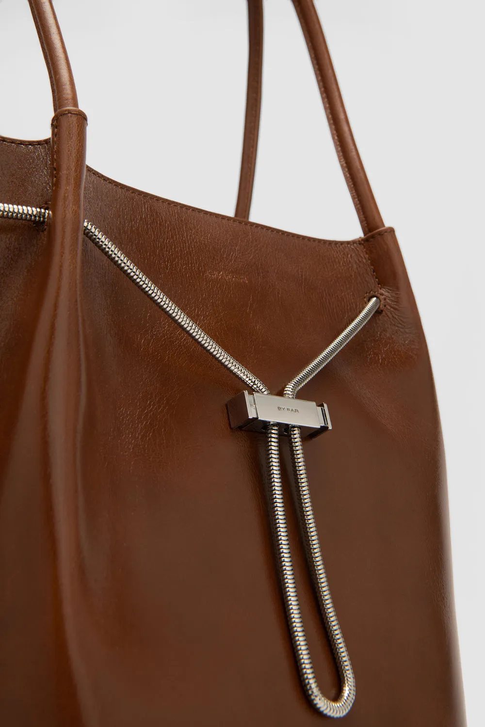 Kayla Tan Distressed Leather Shoulder Bag sold by BY FAR product image thumbnail 4