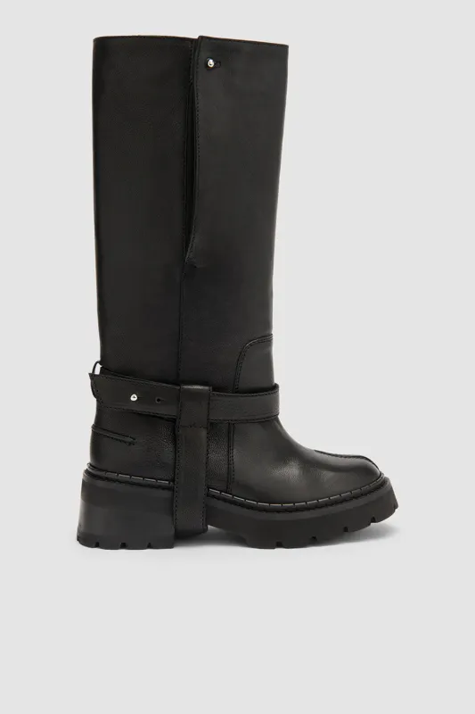 Yaka Boot Black Washed Leather sold by BY FAR