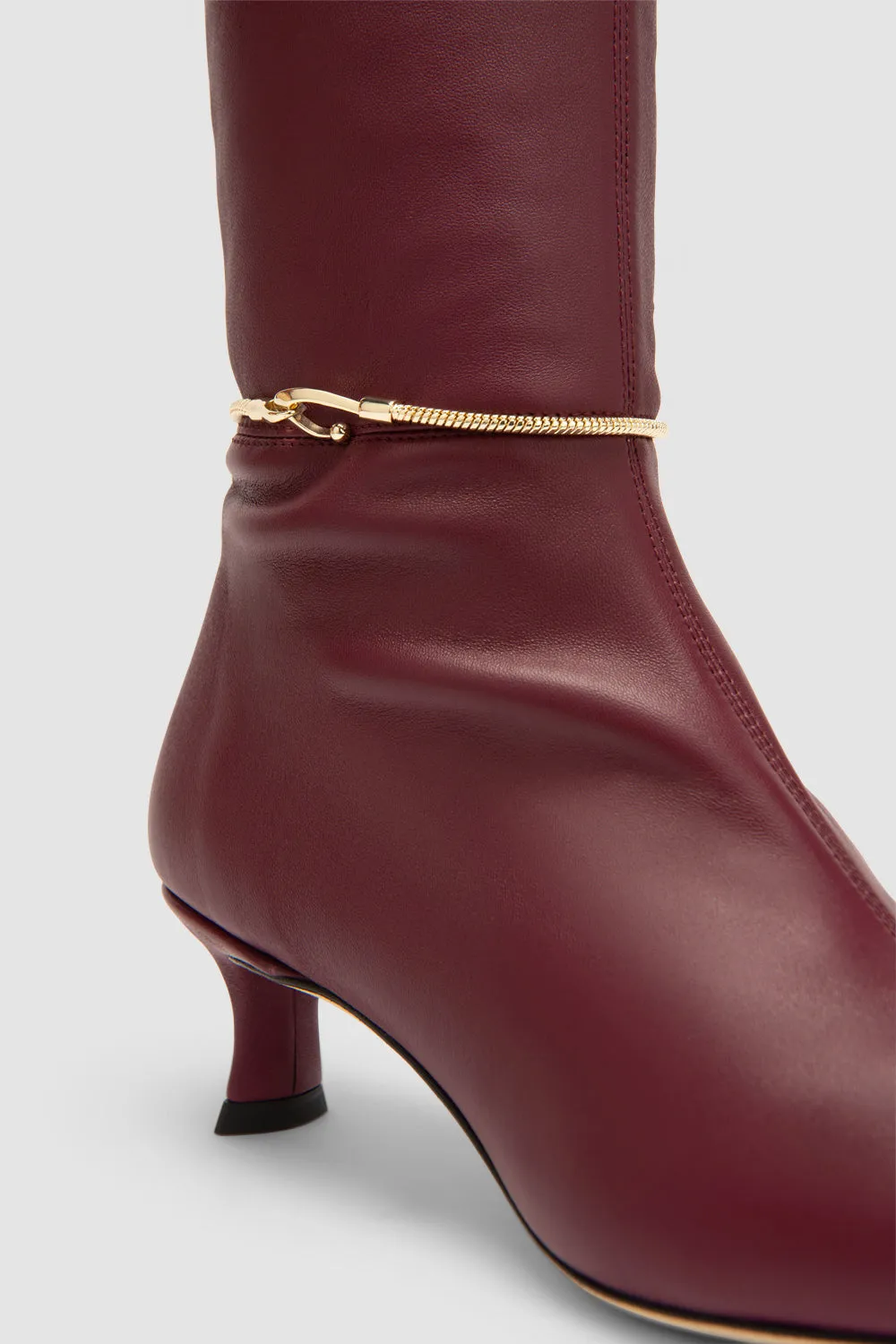 Kitten Stretch Stevie Sour Cherry Nappa Leather Boot sold by BY FAR product image thumbnail 4