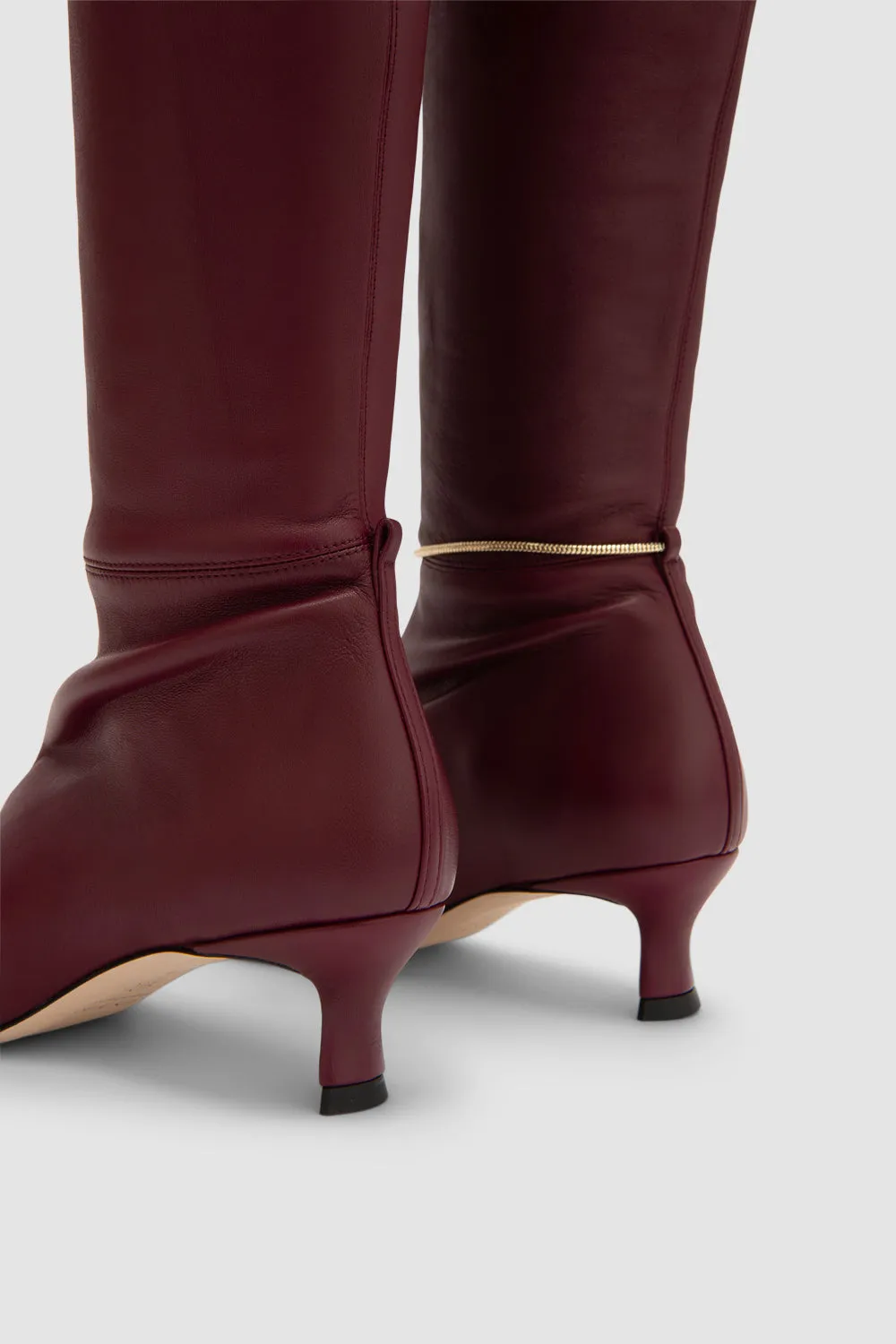 Kitten Stretch Stevie Sour Cherry Nappa Leather Boot sold by BY FAR product image thumbnail 5