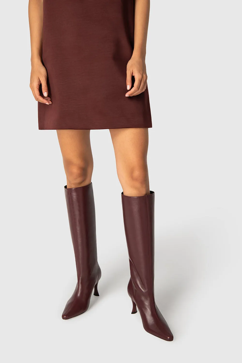 Stevie 42 Sour Cherry Lamb Nappa Leather Knee-High Boot sold by BY FAR product image thumbnail 5