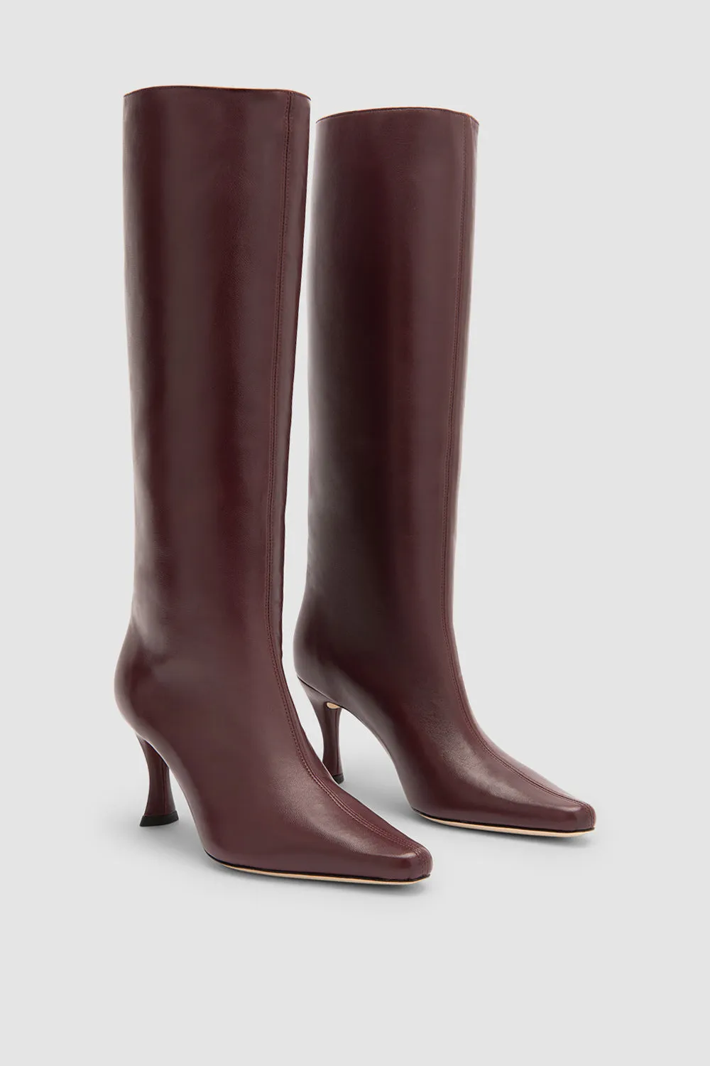 Stevie 42 Sour Cherry Lamb Nappa Leather Knee-High Boot sold by BY FAR product image thumbnail 2