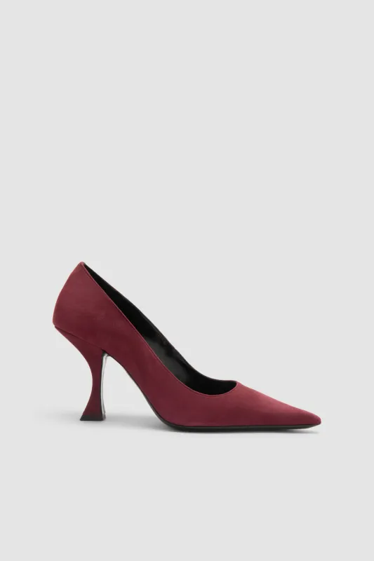 Viva Sour Cherry Suede Leather Pump sold by BY FAR