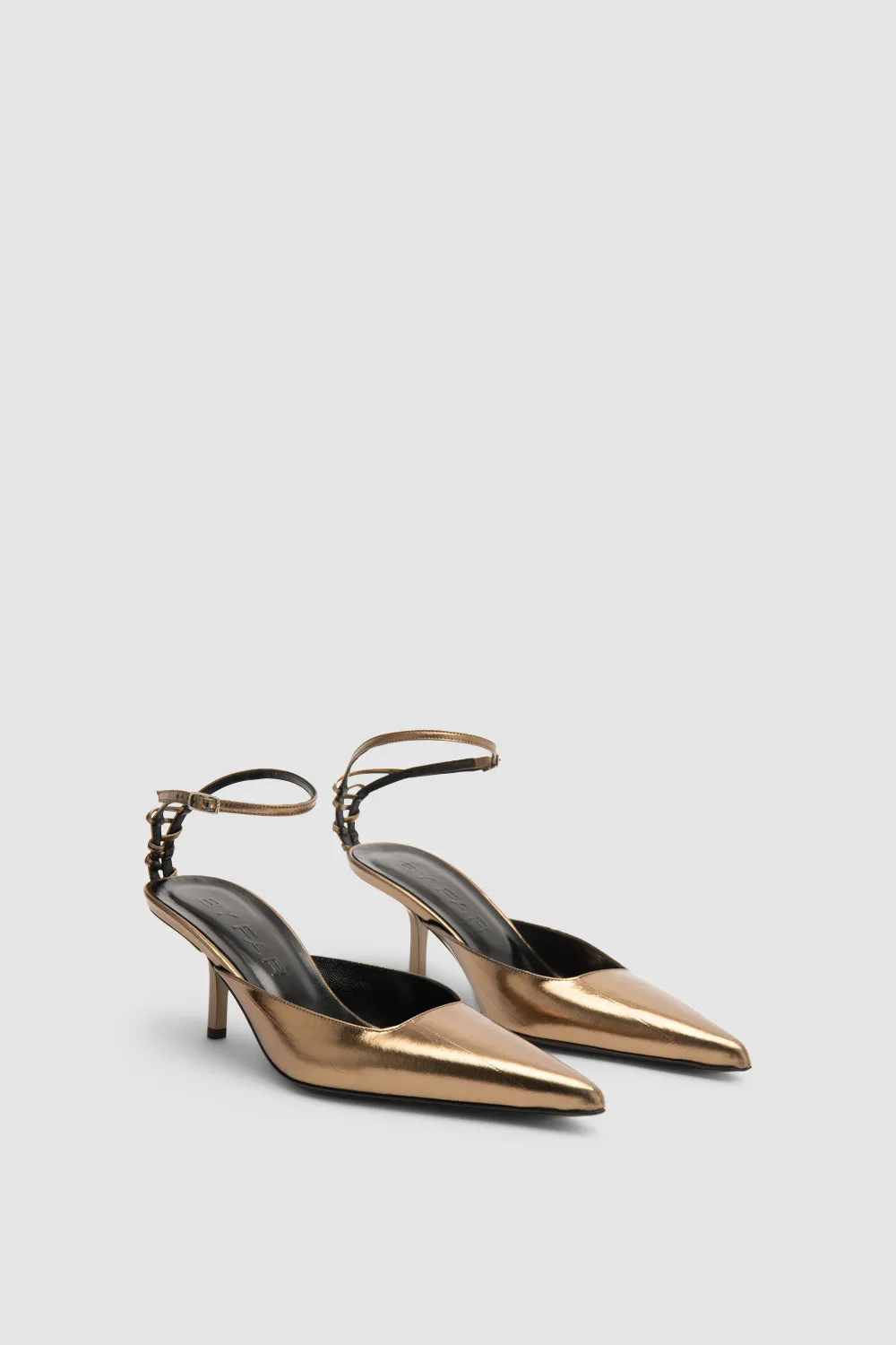 Teese Olive Eel Metallic Leather Pump sold by BY FAR product image thumbnail 2