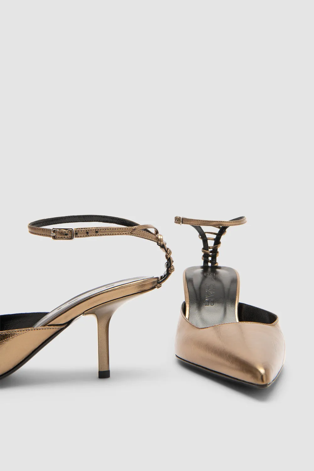 Teese Olive Eel Metallic Leather Pump sold by BY FAR product image thumbnail 4