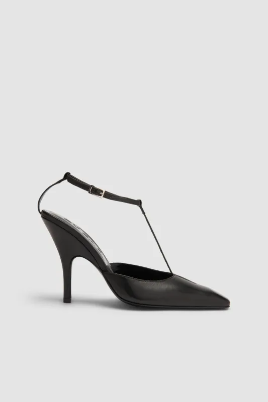 Tara Black Lamb Nappa Leather Pump made by BY FAR