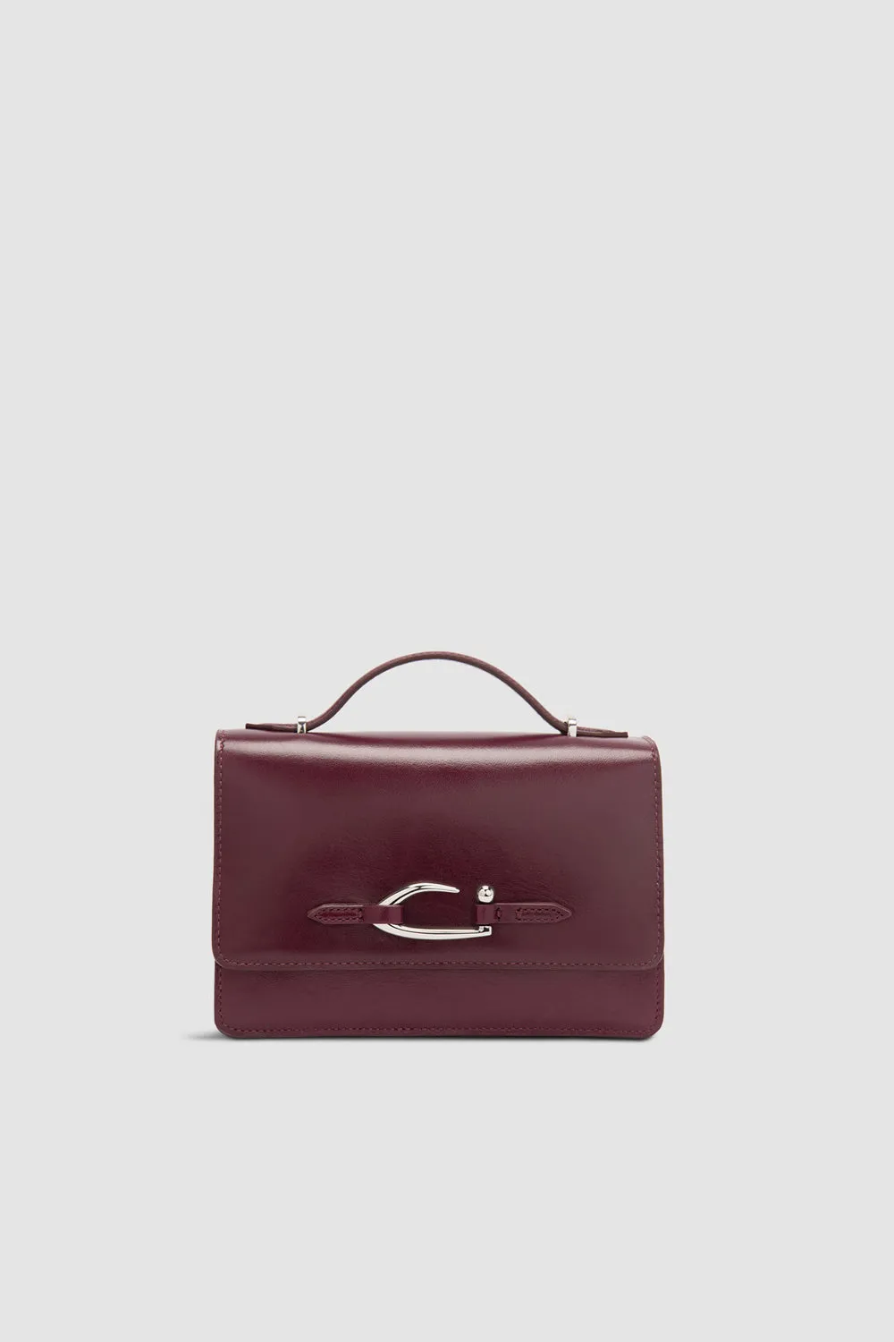Nara Raisin Creased Leather Crossbody Bag sold by BY FAR