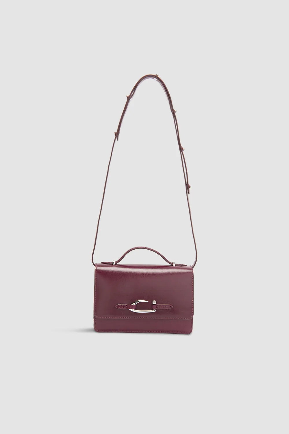 Nara Raisin Creased Leather Crossbody Bag sold by BY FAR product image thumbnail 3