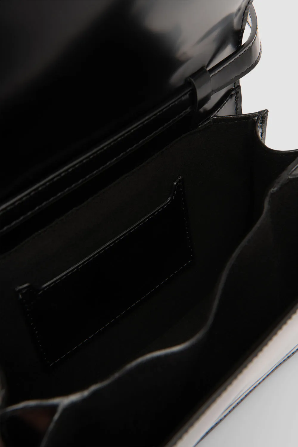 Nara Black Semi Patent Leather Crossbody Bag sold by BY FAR product image thumbnail 4