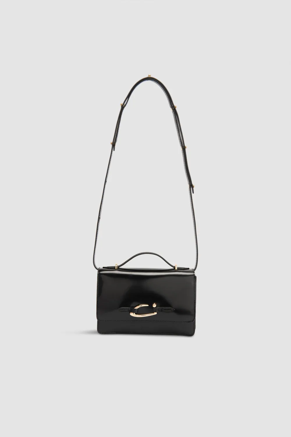 Nara Black Semi Patent Leather Crossbody Bag sold by BY FAR product image thumbnail 3