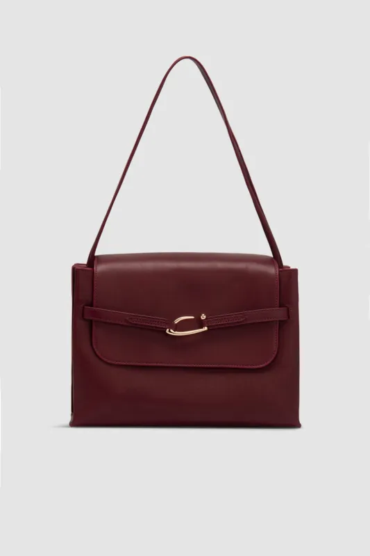 Cora Sour Cherry Nappa Leather Shoulder Bag sold by BY FAR