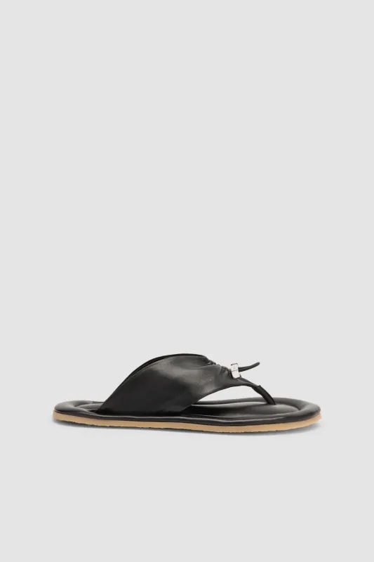Dashiel Black Lamb Nappa Leather Flip-Flop Sandal sold by BY FAR