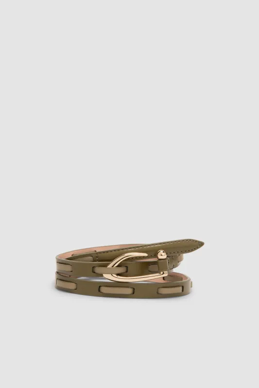 Chimera Interlaced Mangrove Semi Patent and Nappa Leather Belt made by BY FAR