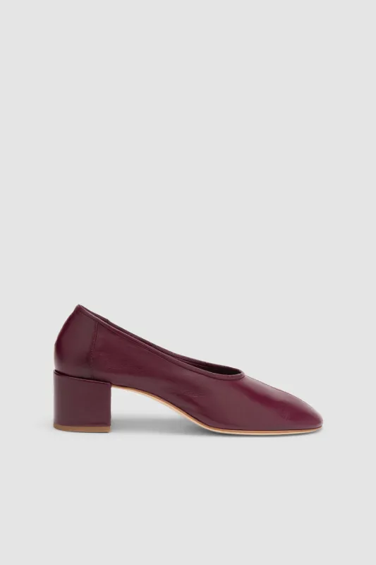 Prudence 45 Raisin Creased Leather Pump made by BY FAR