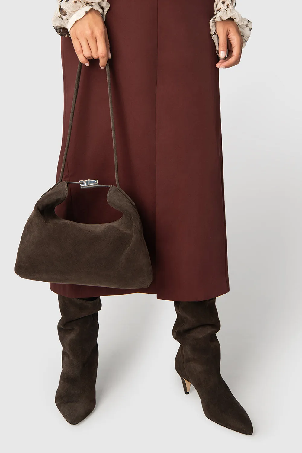 Bea Ristretto Suede Leather Hobo Bag sold by BY FAR product image thumbnail 5